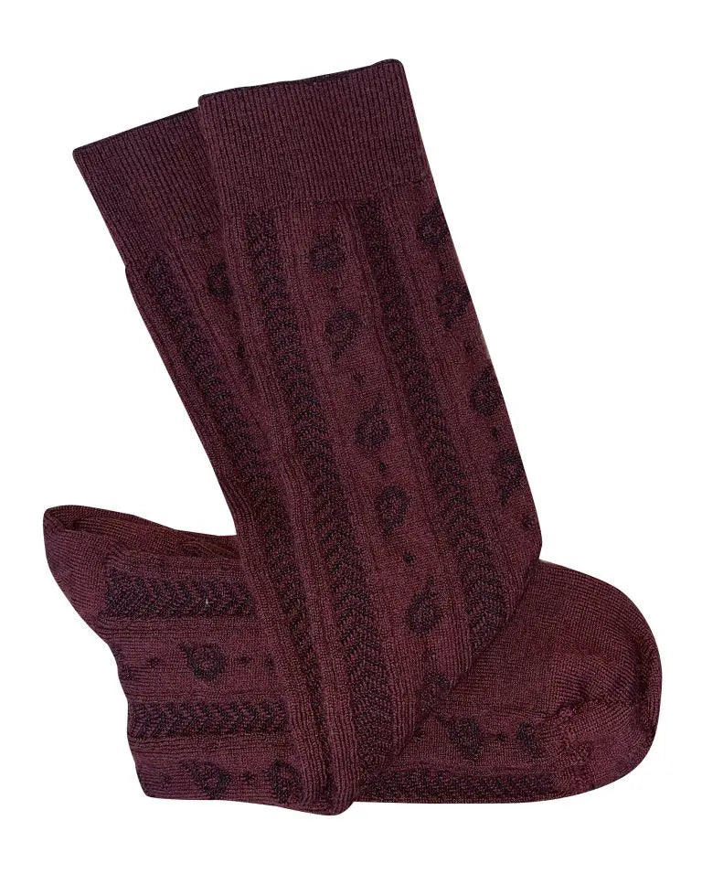 Merino Knee High Socks - Tightology socks Tightology Alba Burgundy 