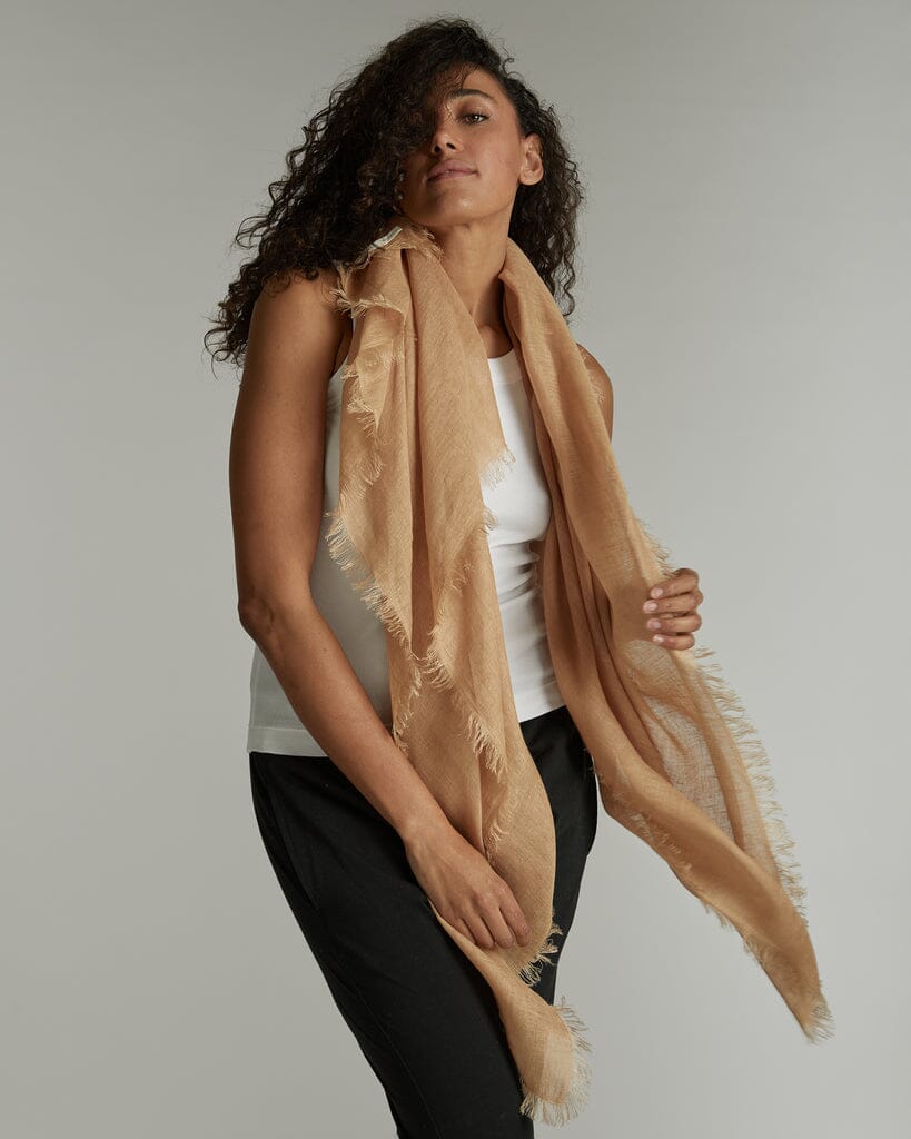Fringed Linen Scarf - Cloth + Co Scarf Cloth & Co Terracotta 