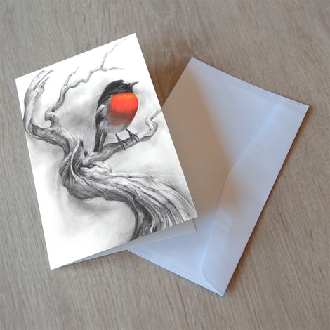 Fiona Francois Greeting Cards greeting cards Fiona Francois Scarlet Robin 