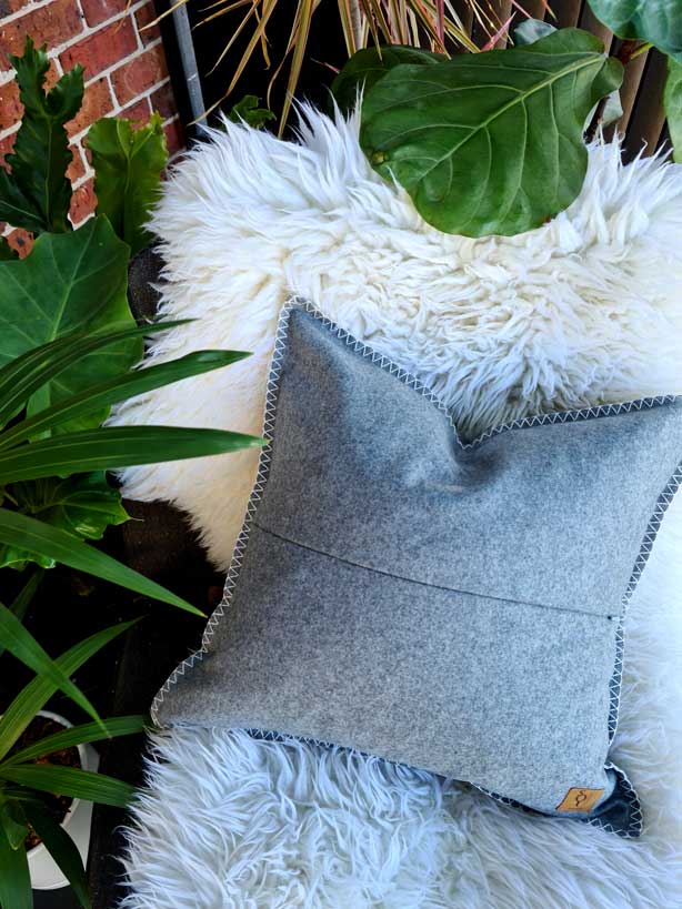 Heather & Natural Organic Wool Felt Cushions Cushions The Spotted Quoll Studio 
