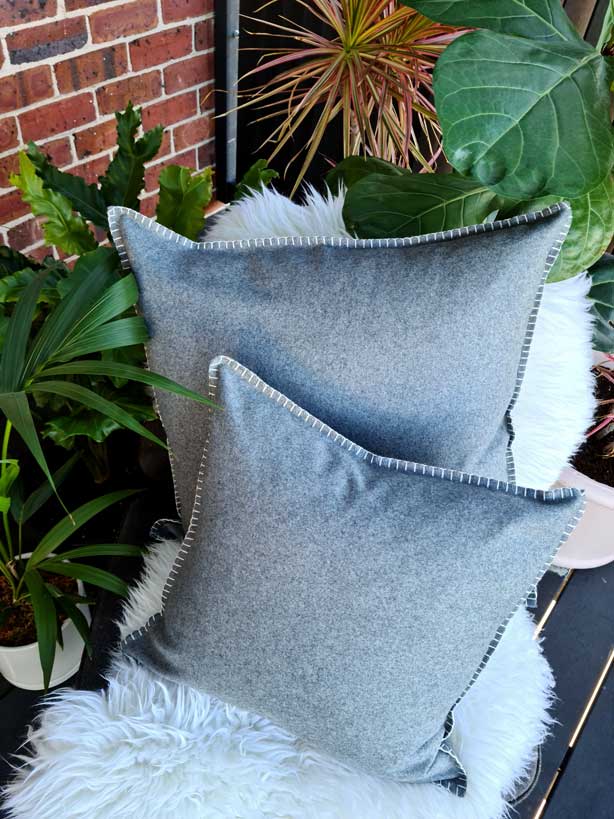 Heather & Natural Organic Wool Felt Cushions Cushions The Spotted Quoll Studio 