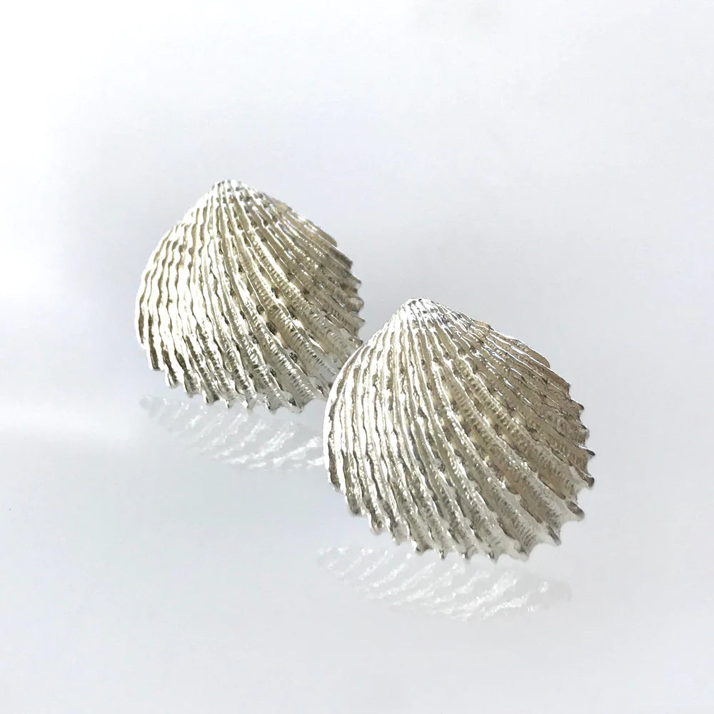 Tasmania Coastal Collection - Silver and Gold Earrings Earrings The rare and Beautiful Trigonia Shell Stud (15mm) Silver 