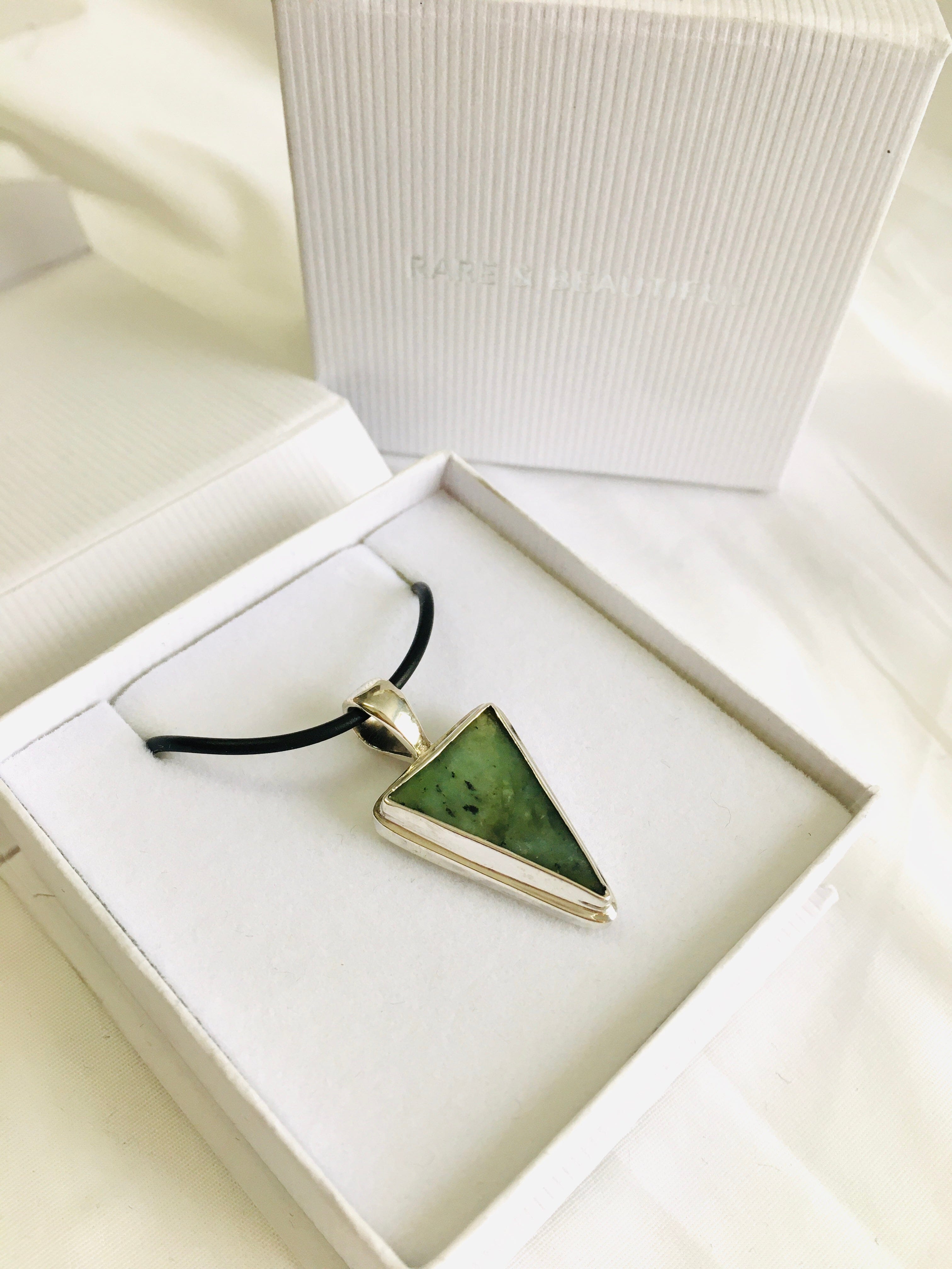 Tasmanian Jade Collection - The Rare and the Beautiful Necklaces The rare and Beautiful Triangle Pendant (20cm thread) 