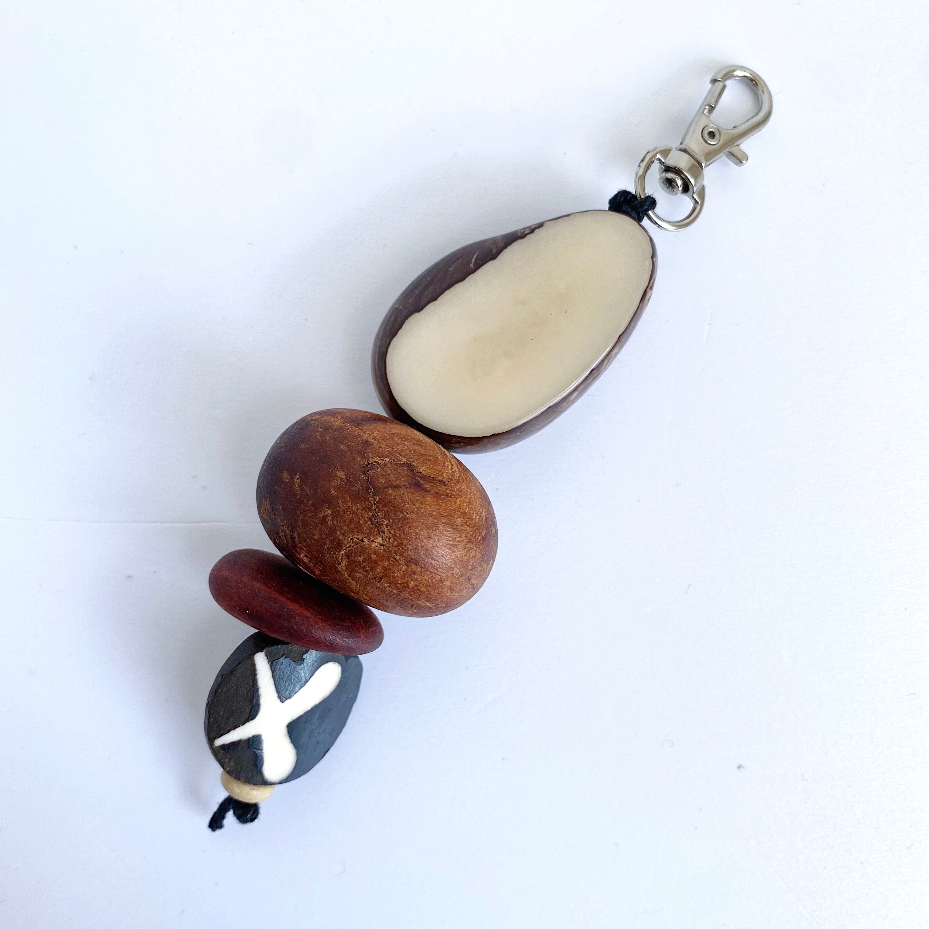Eco Beads Key Ring key ring The Spotted Quoll Studio Sand & Wood 