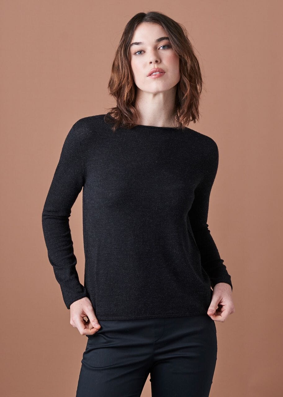 Phoebe Crew Neck Merino Knit - Uimi sweater Uimi Black XS 