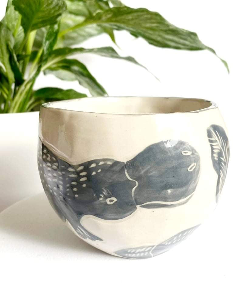 Ceramic Aurora Fae Platypus Ceramics The Aurora Fae Blue Grey Tumbler (95mmx70mm) 