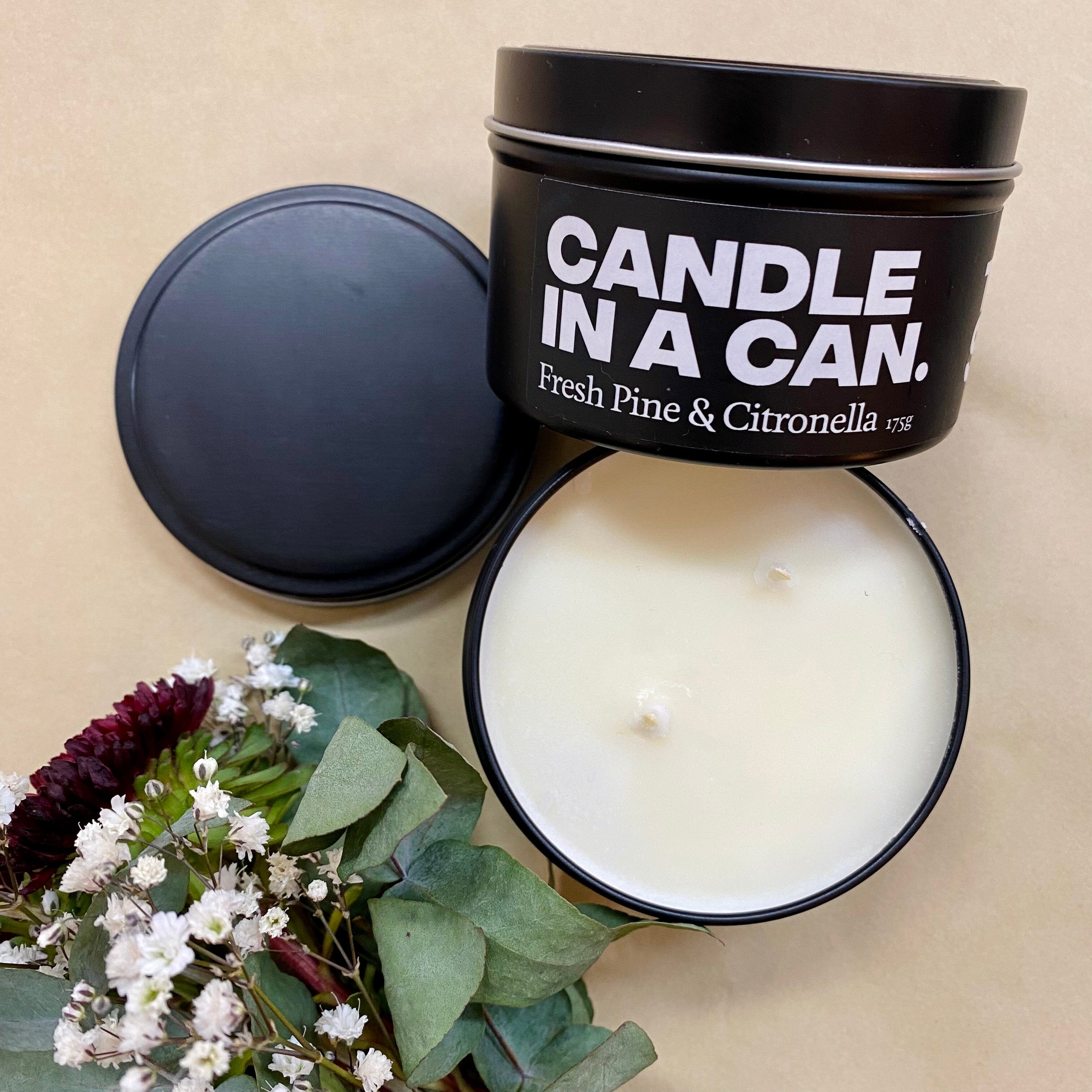 Candle in a Can by Trouble Smiths Candles Trouble Smiths Fresh Pine & Citronella 