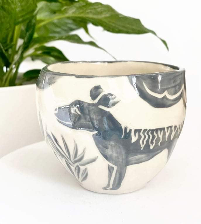 Ceramic Aurora Fae Thylacine Ceramics The Aurora Fae Blue Grey Tumbler (90mm x 80mm) 