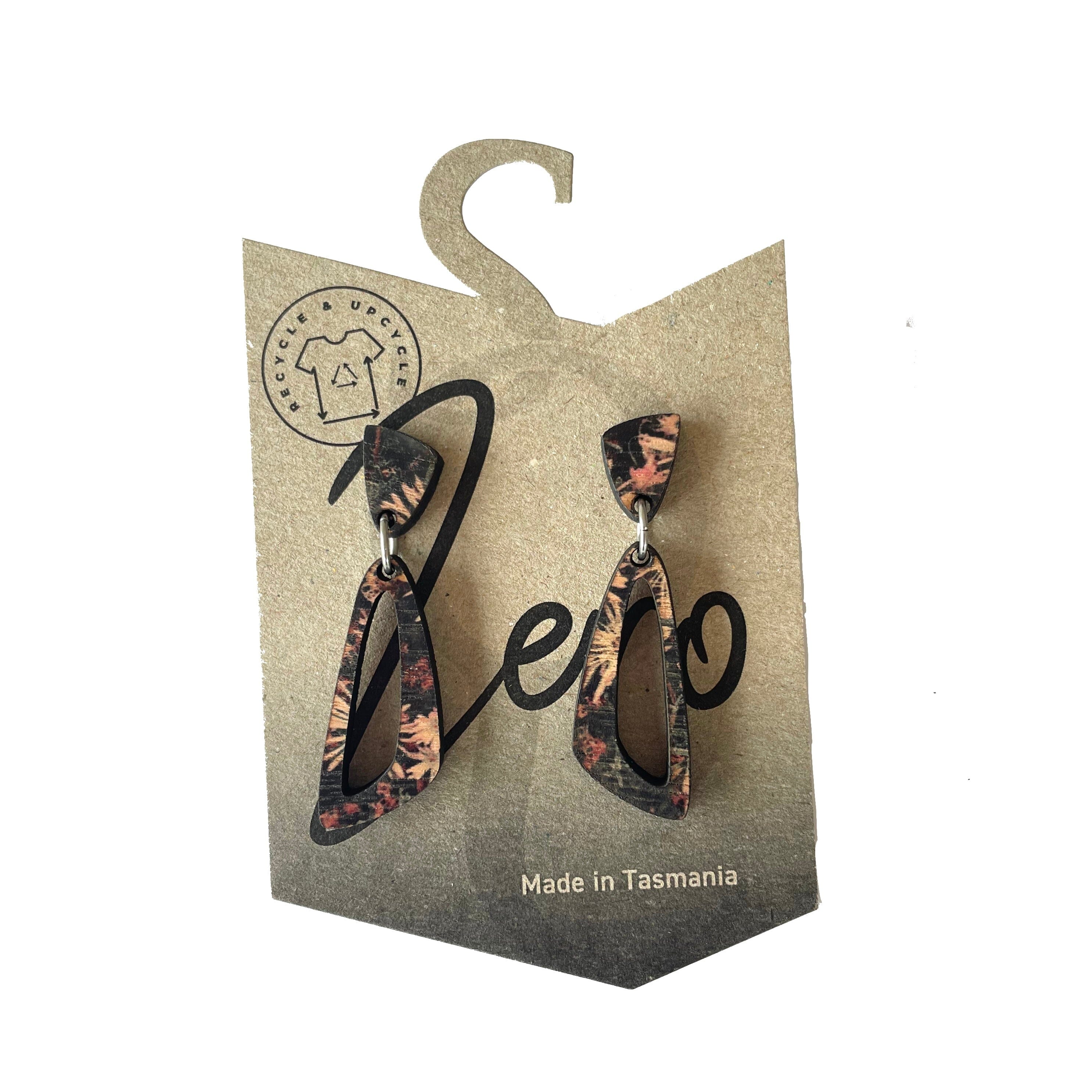 Medium Earrings - Zero Waste Australian Timber Earrings The Spotted Quoll Cats Eye Native Pig Face 