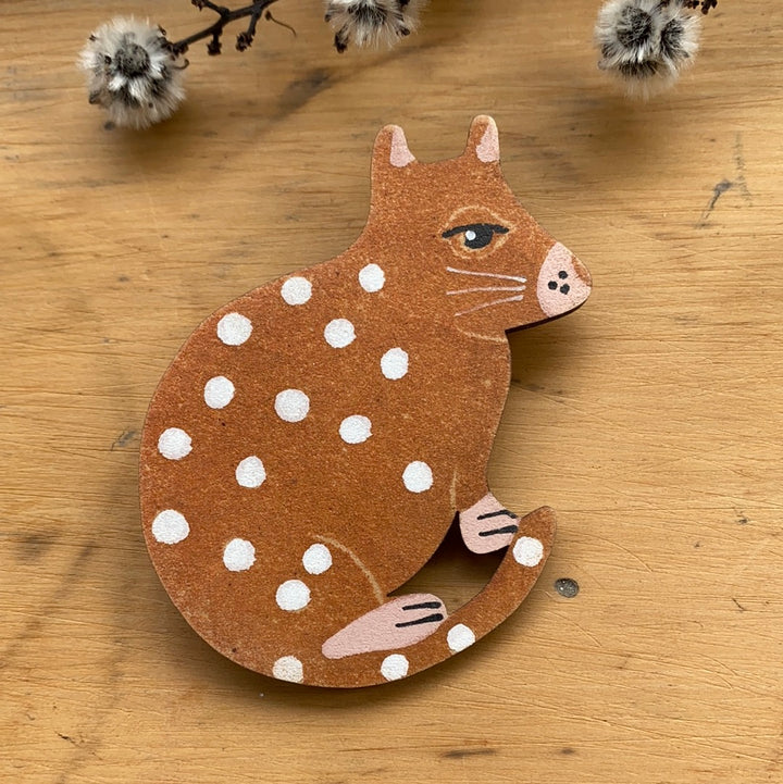 Pigment Bird Brooches- Monica Reeve Brooch Monica Reeve Spotted Quoll (Brown) 