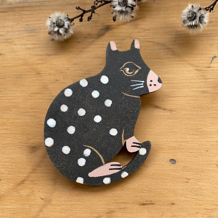 Pigment Bird Brooches- Monica Reeve Brooch Monica Reeve Spotted Quoll (Black) 
