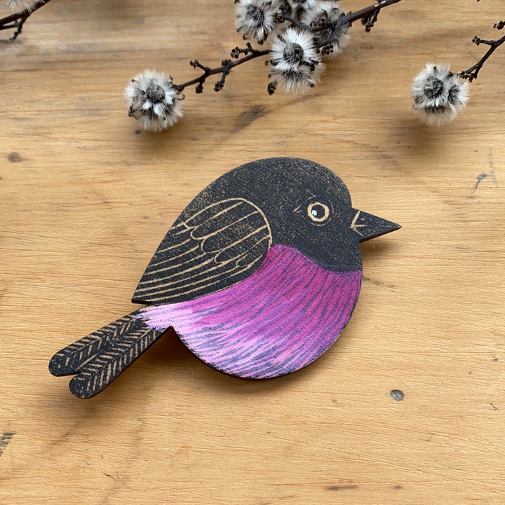 Pigment Bird Brooches- Monica Reeve Brooch Monica Reeve Pink Robin 