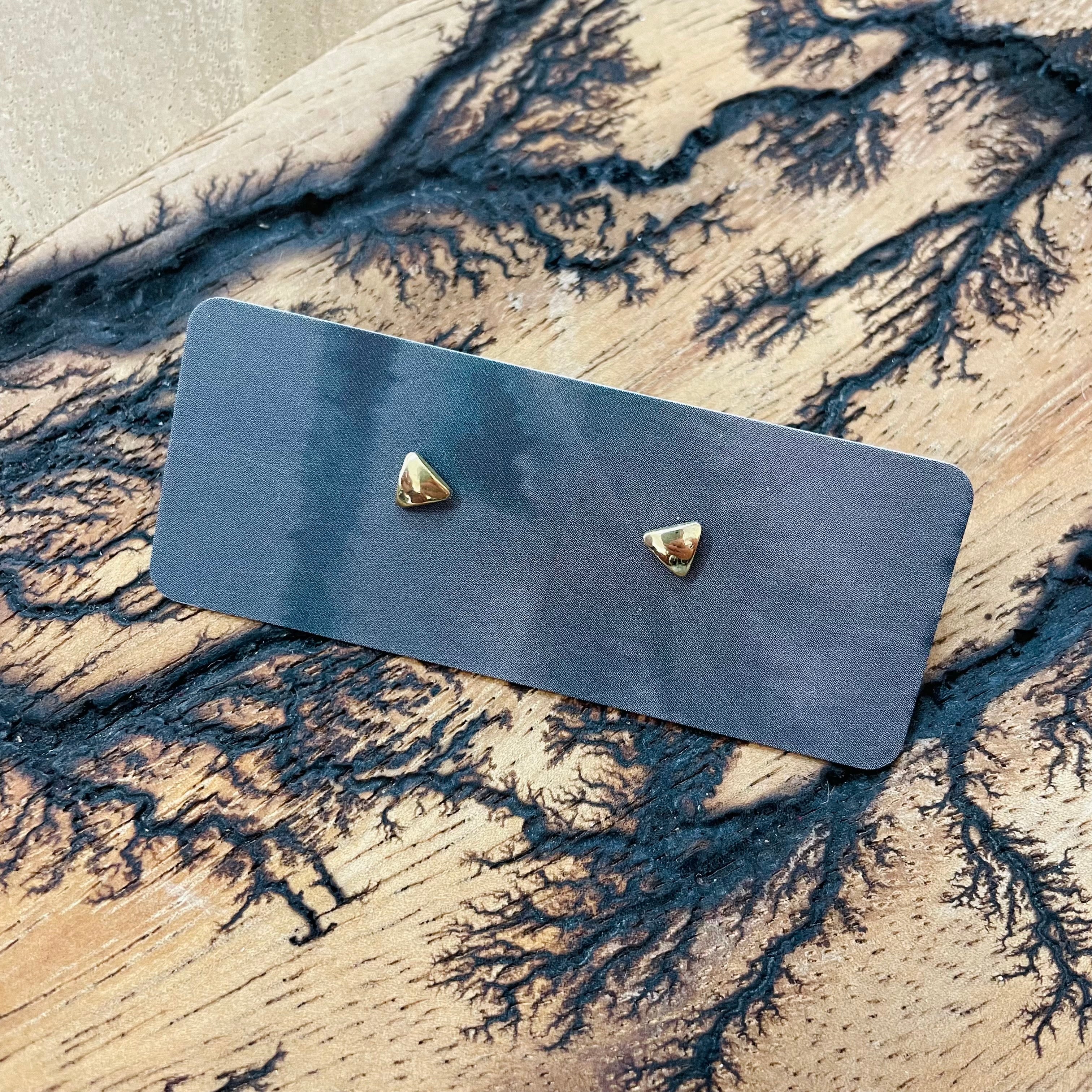 Mini Stud Earrings Earrings Emily Eliza Arlotte Triangles Brass 