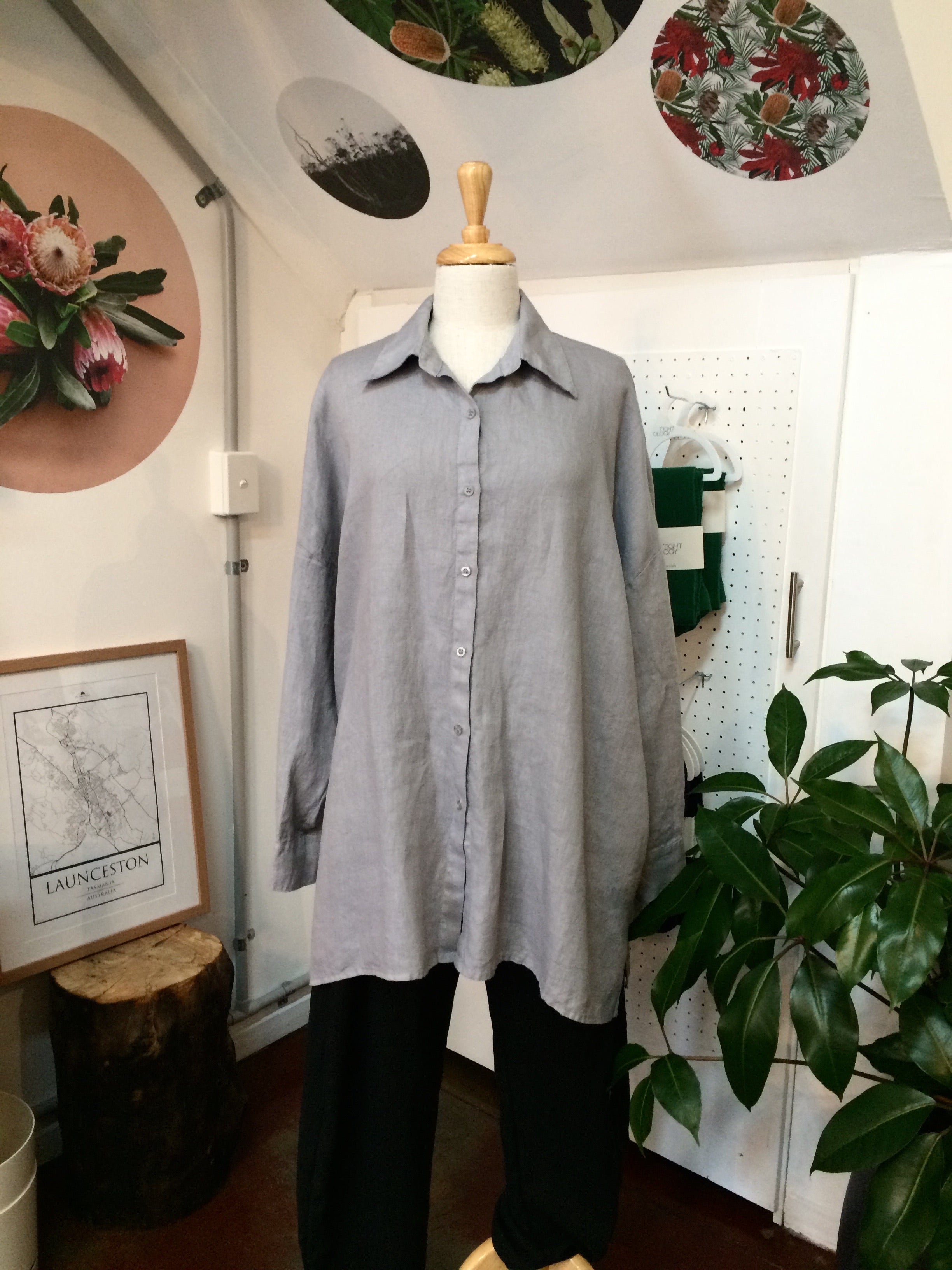 Montaigne Oversized Boyfriend Shirt Linen Etika 