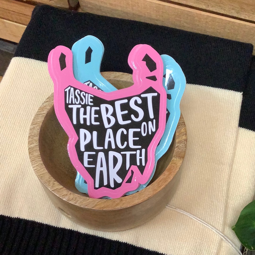 "Tassie The Best Place on Earth" Sticker Decorative Stickers Janelle Olivia Pink 
