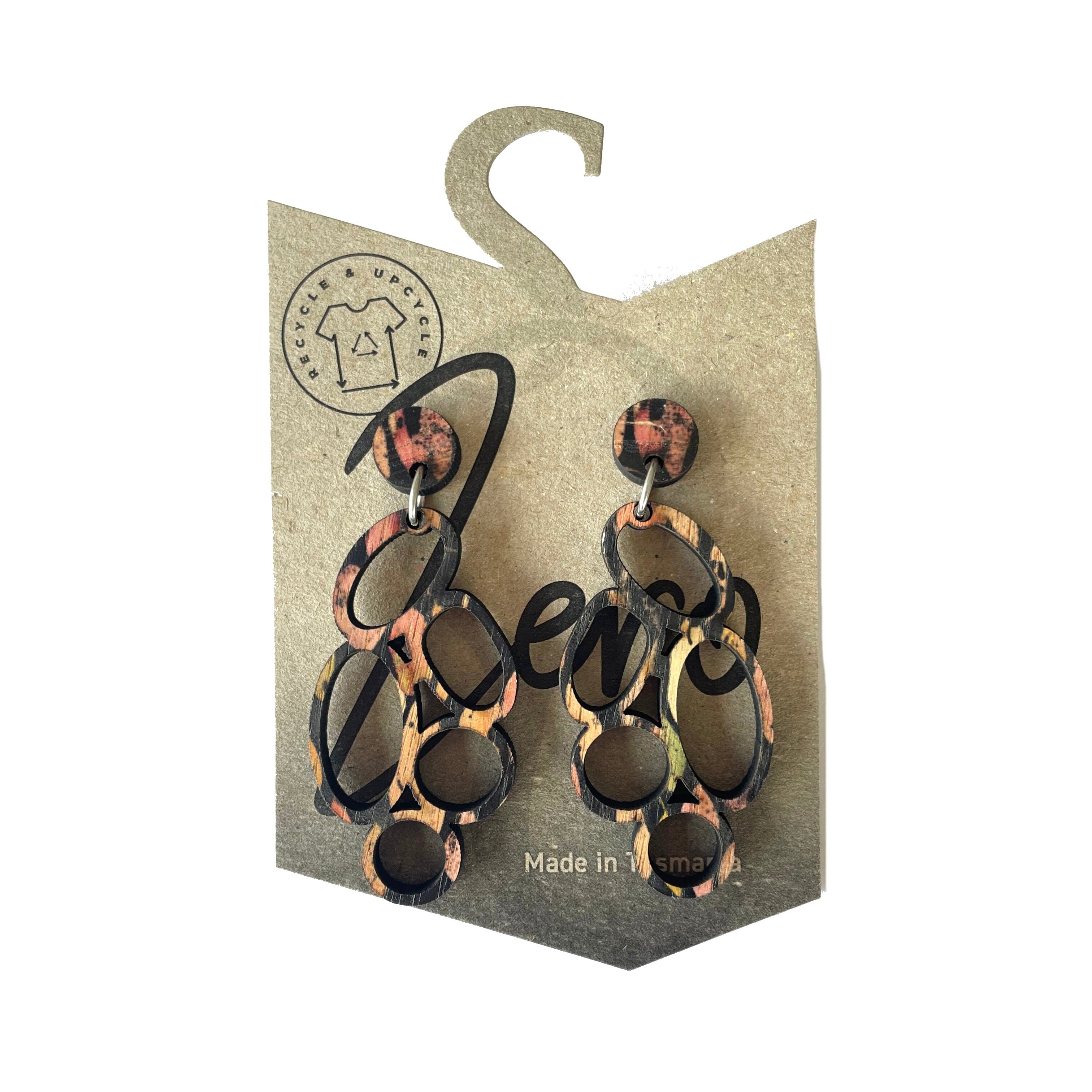 Pod Earrings - Zero Waste Australian Timber Earrings The Spotted Quoll Autumn Forager 