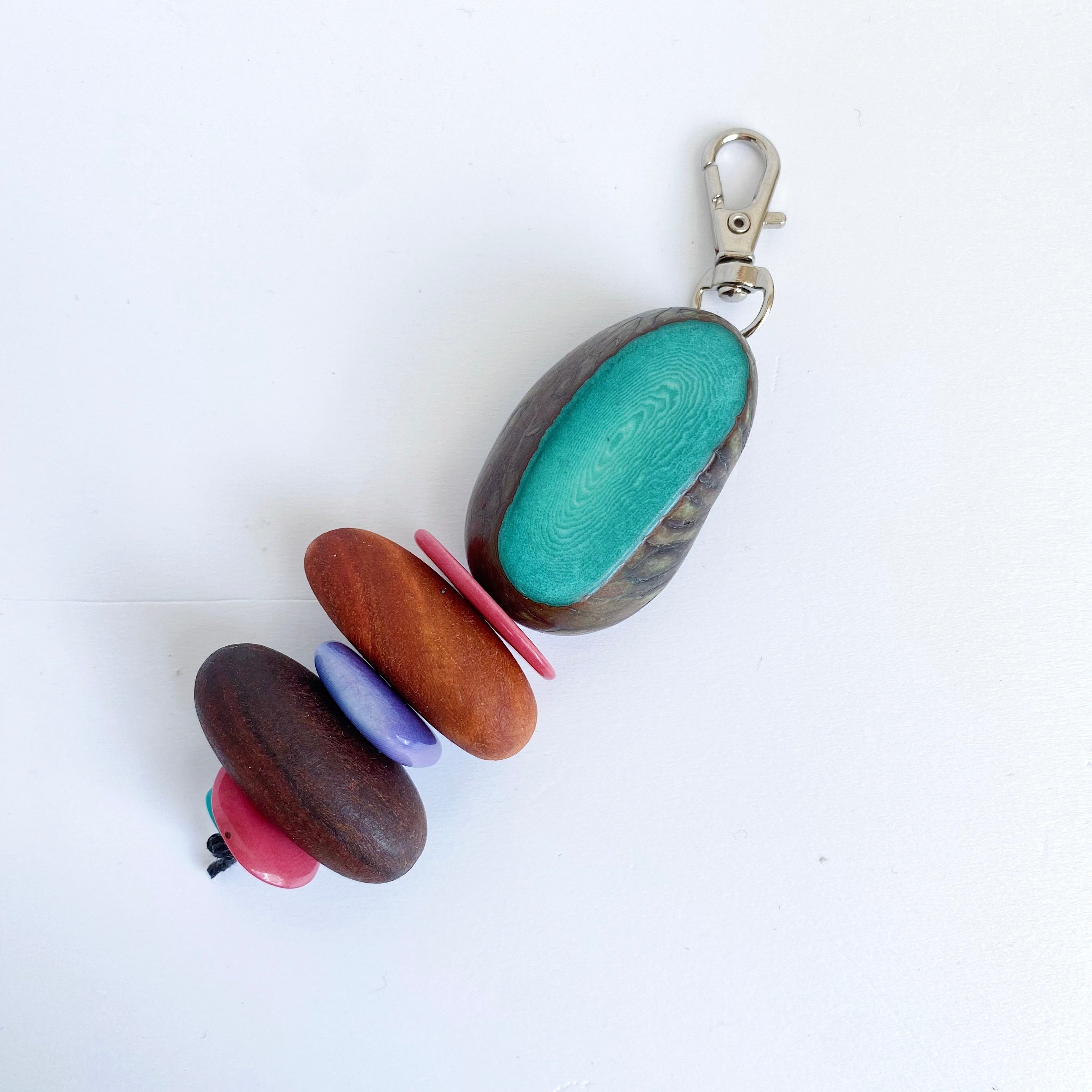 Eco Beads Key Ring key ring The Spotted Quoll Studio Turquiose Sands 