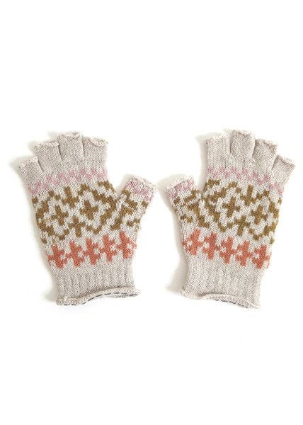 Alice Fairisle Fingerless Merino Gloves - Uimi Gloves Uimi Mushroom 