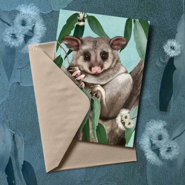 Tasmanian Species Greeting Cards greeting cards Cal Heath Vintage Possum 
