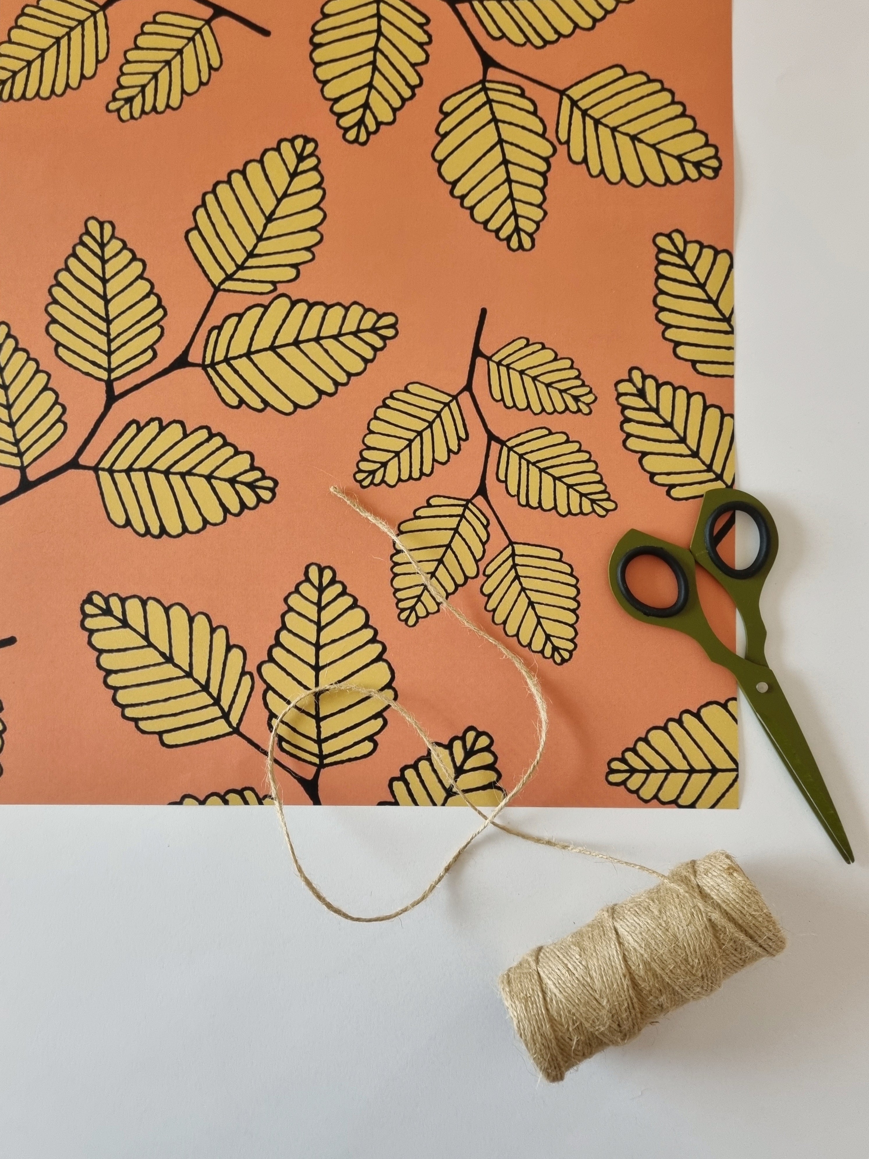 Wrapping Paper- Bosa Art Co Gift Tags & Labels Bosa Art Co Peach Fagus Single 