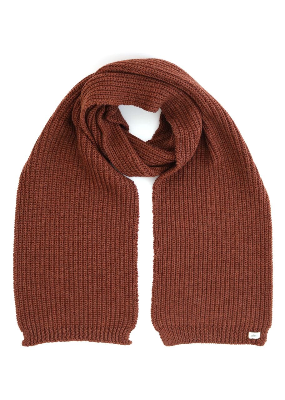 Ernest Fishermans Rib Scarf Merino Wool - Uimi Scarf Uimi Chestnut 