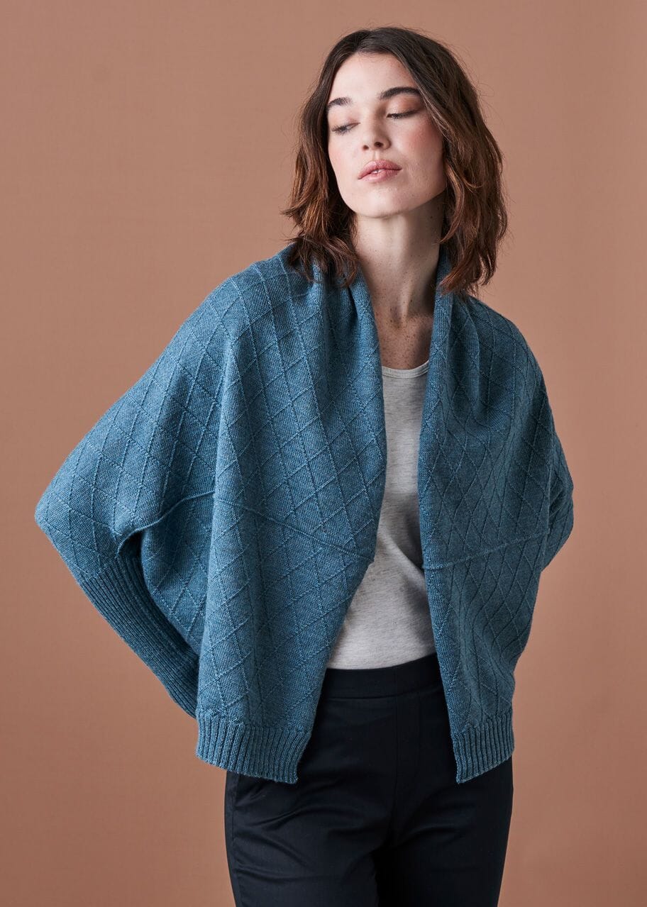 Saskia Diamond Stitch Merino Wool Shrug -Uimi sweater Uimi 
