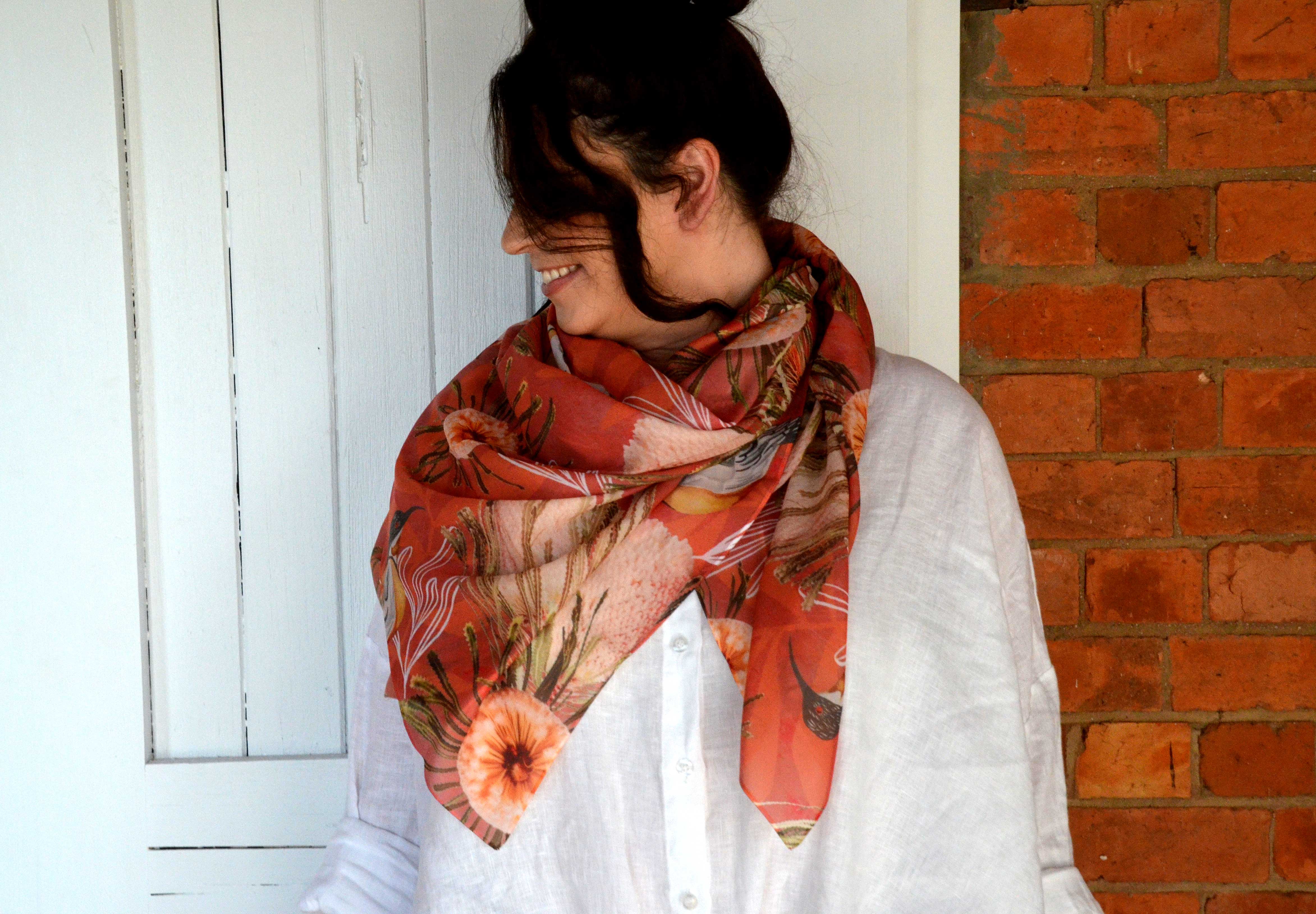 Silken Chic Scarves - Summer Bouquet Scarf The Spotted Quoll Studio 